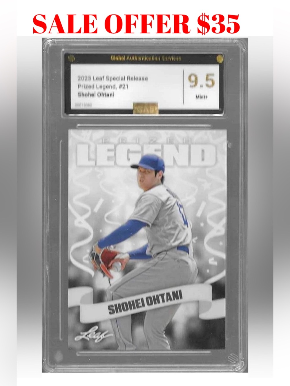 Shohei Ohtani 2023 Leaf Special Release  Prized Dodgers Baseball Card Graded 9.5